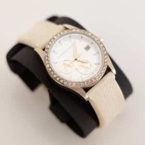 ARMANI EXCHANGE AX Rubber Band Gold Tone Stainless Steel Womens Watch